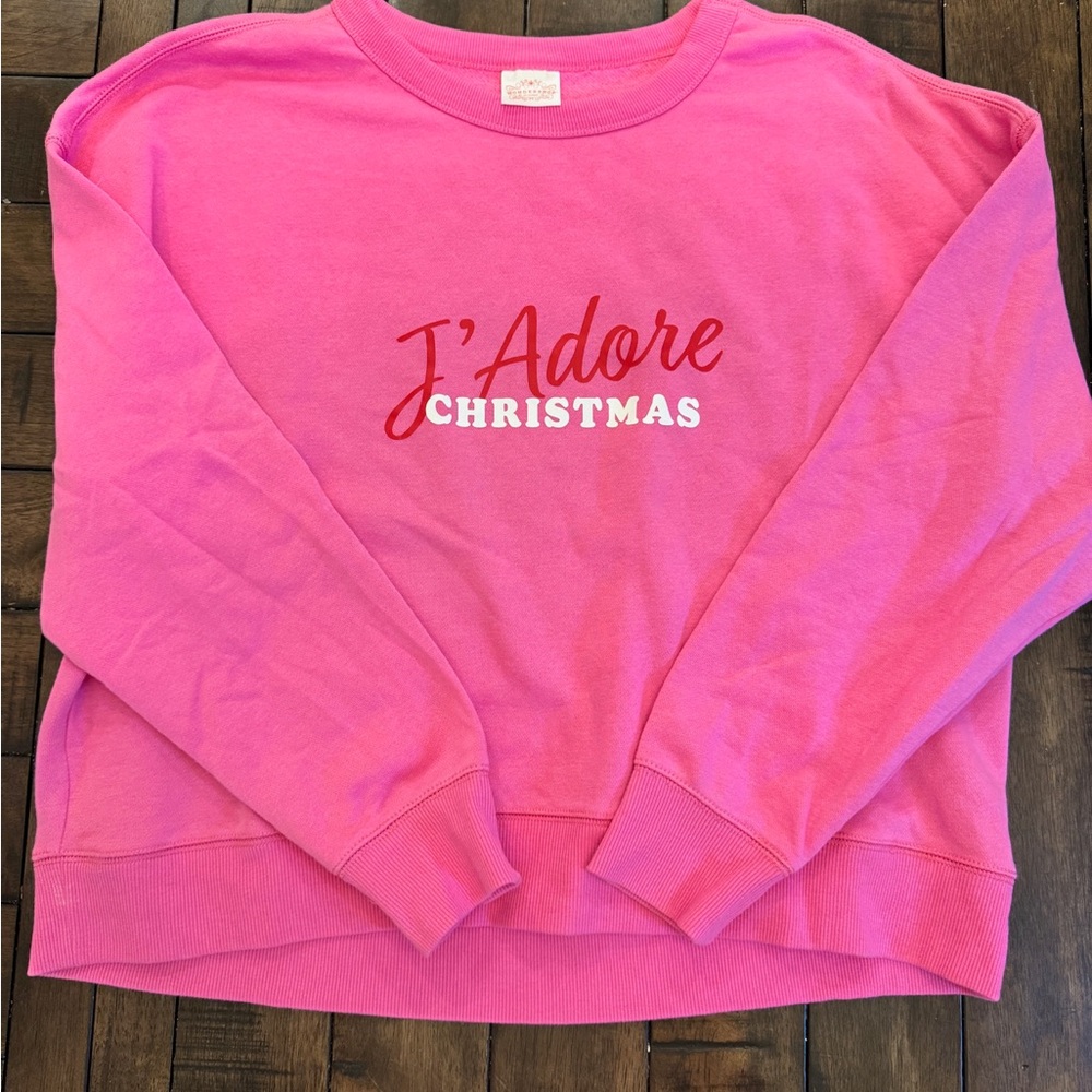 Wondershop Pink J'Adore Christmas Holiday Sweatshirt